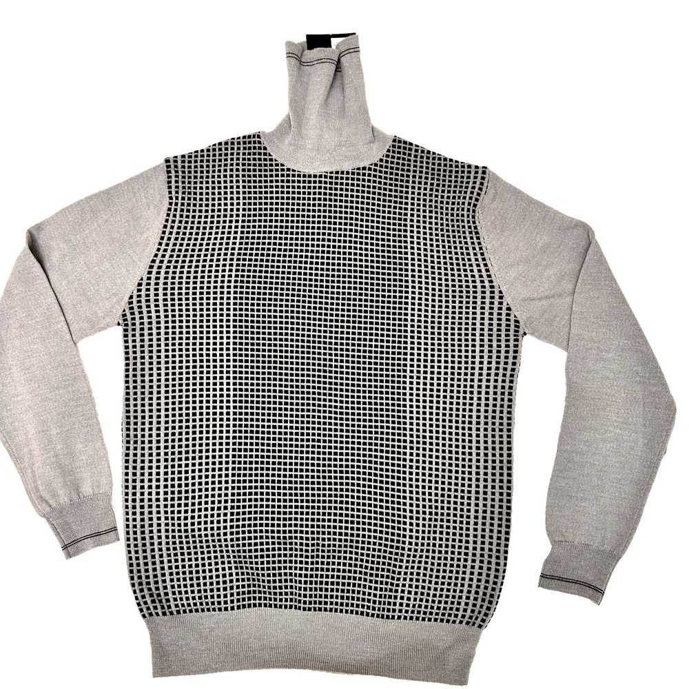 NWT Calvin Klein Collection Men's Turtleneck Sweater Grey 100% Pure Wool SZ XXL